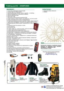 ekwipunek – Trekking pod K2